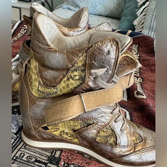 MCM 24K Gold Wedge Sneakers - Picture 2 of 16